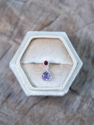 Garnet and Amethyst Dangling Earrings - Gardens of the Sun | Ethical Jewelry