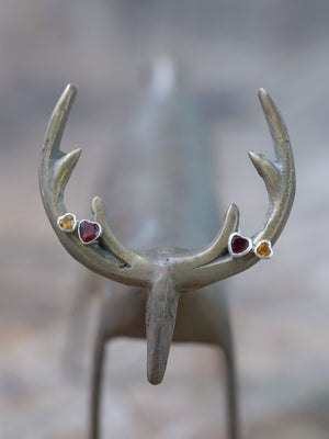 Garnet and Citrine Heart Earrings - Gardens of the Sun | Ethical Jewelry