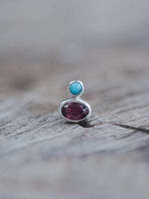 Garnet and Nevada Turquoise Earrings - Gardens of the Sun | Ethical Jewelry