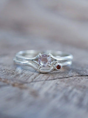 Garnet Satellite Nesting Band - Gardens of the Sun | Ethical Jewelry