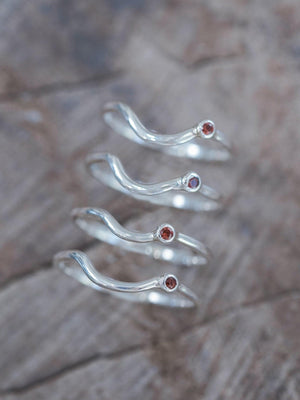 Garnet Satellite Nesting Band - Gardens of the Sun | Ethical Jewelry