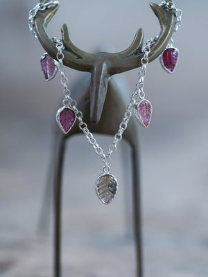 Gemstone Leaf Charm Bracelet - Gardens of the Sun | Ethical Jewelry