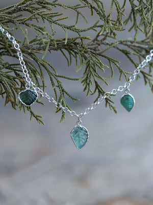 Gemstone Leaf Charm Bracelet - Gardens of the Sun | Ethical Jewelry