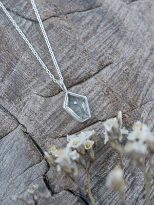 Geometric Aquamarine Necklace - Gardens of the Sun | Ethical Jewelry