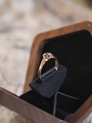 Geometric Wooden Ring Box in Walnut - Gardens of the Sun | Ethical Jewelry