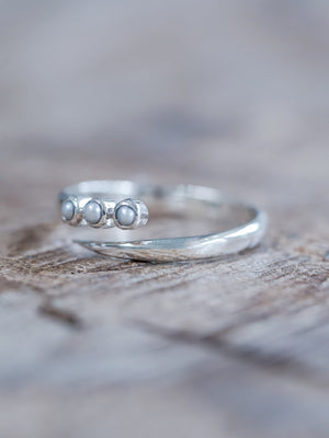 Gray Pearl Comet Ring - Gardens of the Sun | Ethical Jewelry