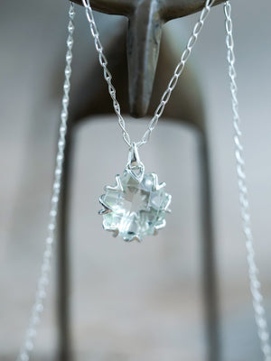 Green Amethyst Flower Necklace - Gardens of the Sun | Ethical Jewelry