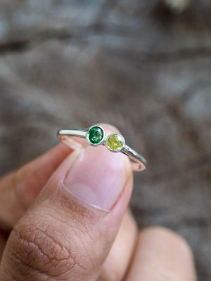 Green Garnet and Yellow Sphene Ring - Gardens of the Sun | Ethical Jewelry