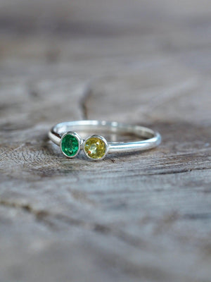 Green Garnet and Yellow Sphene Ring - Gardens of the Sun | Ethical Jewelry