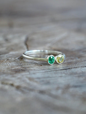 Green Garnet and Yellow Sphene Ring - Gardens of the Sun | Ethical Jewelry
