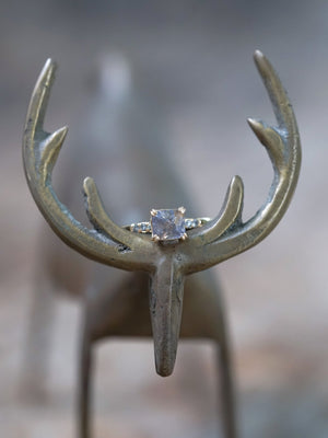 Grey Montana Sapphire and Diamond Ring in Ethical Gold - Gardens of the Sun | Ethical Jewelry