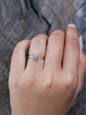 Grey Montana Sapphire and Diamond Ring in Ethical Gold - Gardens of the Sun | Ethical Jewelry
