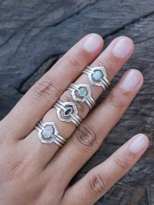 Hexagon Crown Ring Set - Gardens of the Sun | Ethical Jewelry