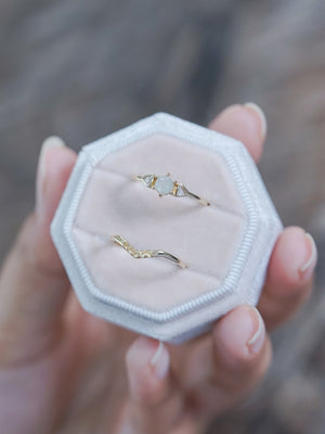 Hexagon Diamond and Yellow Sapphire Ring Set in Ethical Gold - Gardens of the Sun | Ethical Jewelry