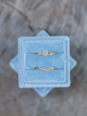 Hexagon Diamond and Yellow Sapphire Ring Set in Ethical Gold - Gardens of the Sun | Ethical Jewelry