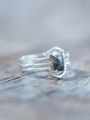 Hexagon Diamond Ring Stack - Gardens of the Sun | Ethical Jewelry