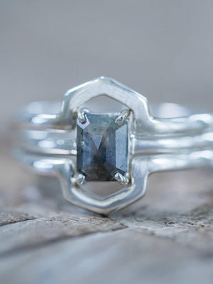 Hexagon Diamond Ring Stack - Gardens of the Sun | Ethical Jewelry