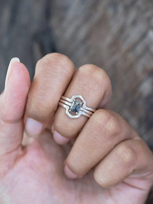 Hexagon Diamond Ring Stack - Gardens of the Sun | Ethical Jewelry