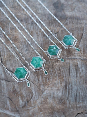 Hexagon Emerald Necklace - Gardens of the Sun | Ethical Jewelry