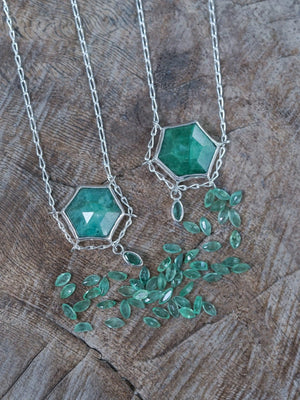 Hexagon Emerald Necklace - Gardens of the Sun | Ethical Jewelry