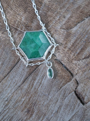 Hexagon Emerald Necklace - Gardens of the Sun | Ethical Jewelry