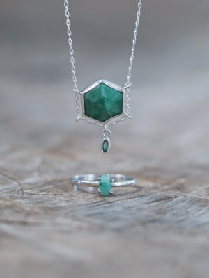 Hexagon Emerald Necklace - Gardens of the Sun | Ethical Jewelry