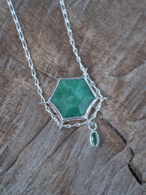 Hexagon Emerald Necklace - Gardens of the Sun | Ethical Jewelry