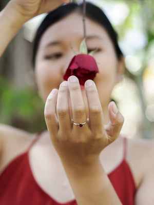 Hexagon Garnet Ring - Gardens of the Sun | Ethical Jewelry