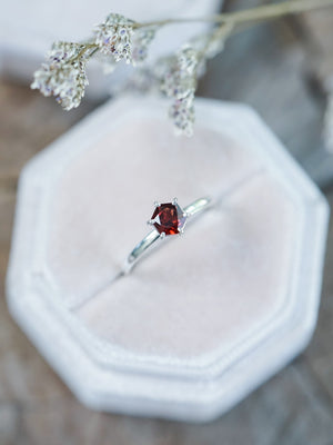 Hexagon Garnet Ring - Gardens of the Sun | Ethical Jewelry
