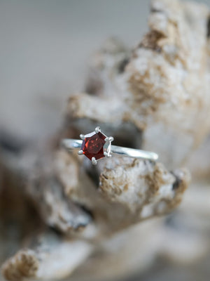Hexagon Garnet Ring - Gardens of the Sun | Ethical Jewelry