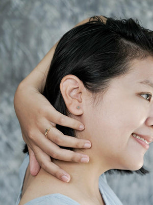 Hexagon Montana Sapphire Earrings in Ethical Gold - Gardens of the Sun | Ethical Jewelry