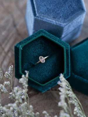 Hexagon Velvet Ring Box - Gardens of the Sun | Ethical Jewelry