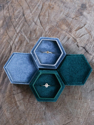 Hexagon Velvet Ring Box - Gardens of the Sun | Ethical Jewelry
