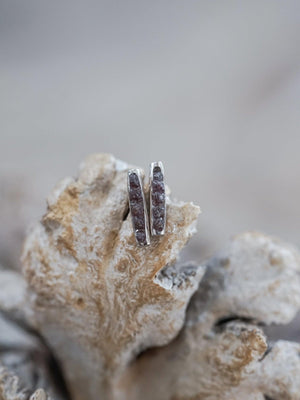 Rough Garnet Earrings with Hidden Gems - Gardens of the Sun | Ethical Jewelry