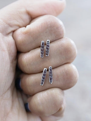 Rough Garnet Earrings with Hidden Gems - Gardens of the Sun | Ethical Jewelry