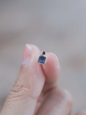 Iolite and Ruby Earrings - Gardens of the Sun | Ethical Jewelry