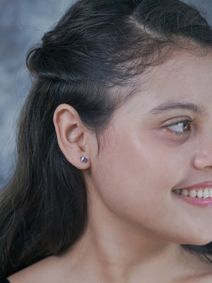 Iolite and Ruby Earrings - Gardens of the Sun | Ethical Jewelry