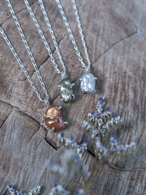 Keshi Pearl and Diamond Necklace - Gardens of the Sun | Ethical Jewelry