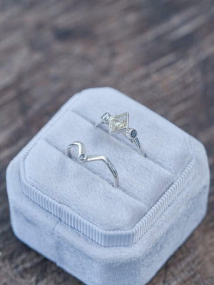 Kite Beryl and Salt and Pepper Diamond Ring Stack - Gardens of the Sun | Ethical Jewelry
