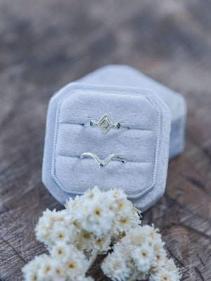 Kite Beryl and Salt and Pepper Diamond Ring Stack - Gardens of the Sun | Ethical Jewelry