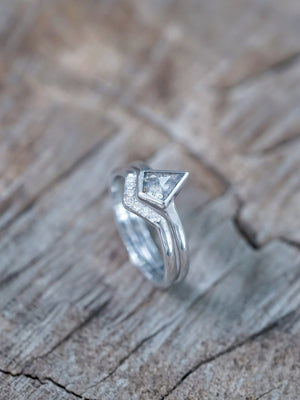 Kite Diamond Ring Set in White Gold - Gardens of the Sun | Ethical Jewelry