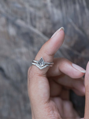 Kite Diamond Ring Set in White Gold - Gardens of the Sun | Ethical Jewelry