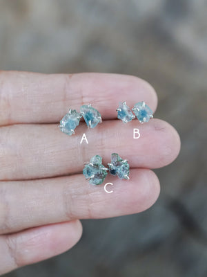 Rough Tourmaline Slice Earrings - Gardens of the Sun | Ethical Jewelry