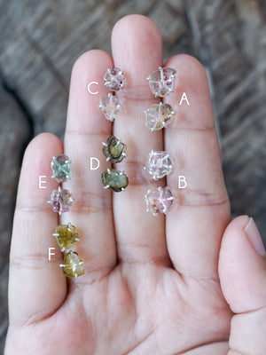 Tourmaline Slice Earrings - Gardens of the Sun | Ethical Jewelry