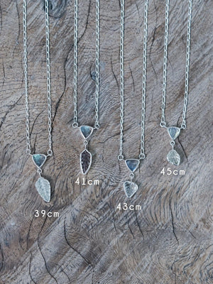 Labradorite and Tourmaline Leaf Necklace - Gardens of the Sun | Ethical Jewelry