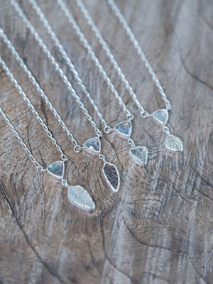 Labradorite and Tourmaline Leaf Necklace - Gardens of the Sun | Ethical Jewelry