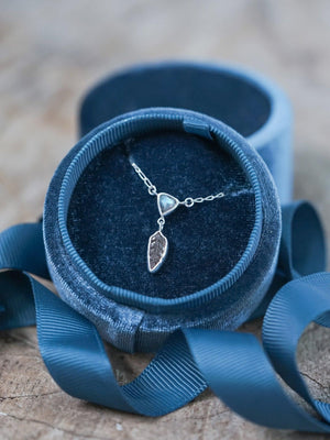 Labradorite and Tourmaline Leaf Necklace - Gardens of the Sun | Ethical Jewelry