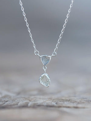 Labradorite and Tourmaline Leaf Necklace - Gardens of the Sun | Ethical Jewelry
