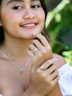 Lavender Hexagon Sapphire Ring in Ethical Rose Gold - Gardens of the Sun | Ethical Jewelry