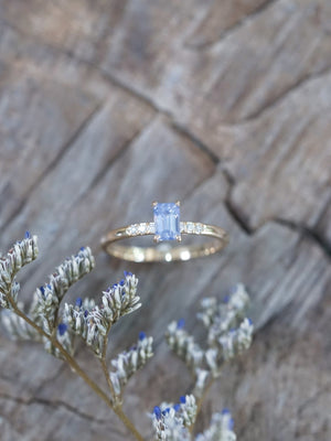Lavender Sapphire and Diamond Ring in Ethical Gold - Gardens of the Sun | Ethical Jewelry